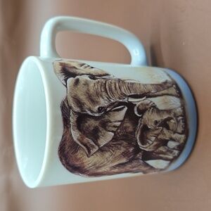Vintage Otagiri Stoneware  Coffee/Cocoa Mug Cup Elephant Nature